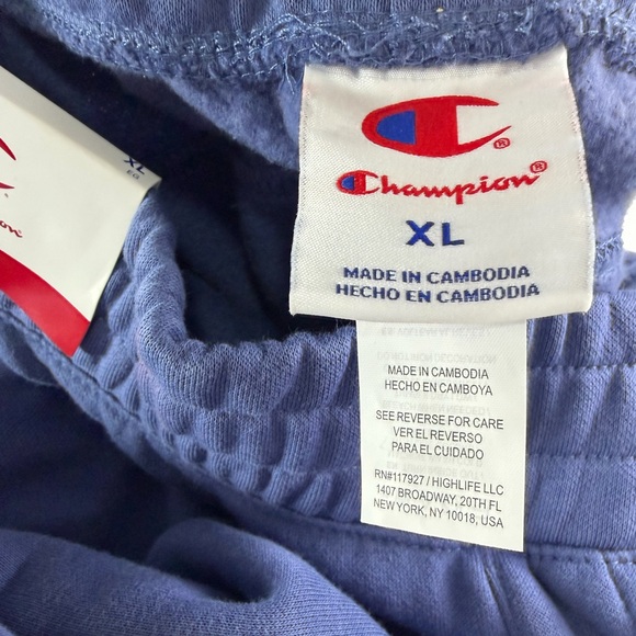Champion Women's Cropped Fleece Joggers Blue XL Limited Edition - Picture 8 of 9